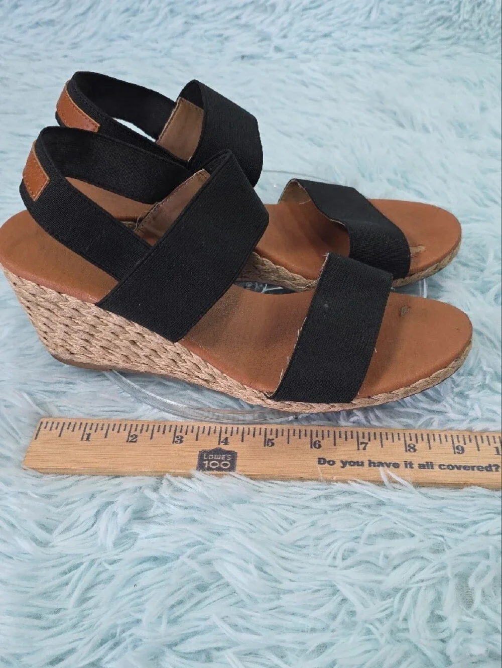Tommy Bahama Sakura‎ Black Elastic Espadrille Wedge Sandals Size 8.5